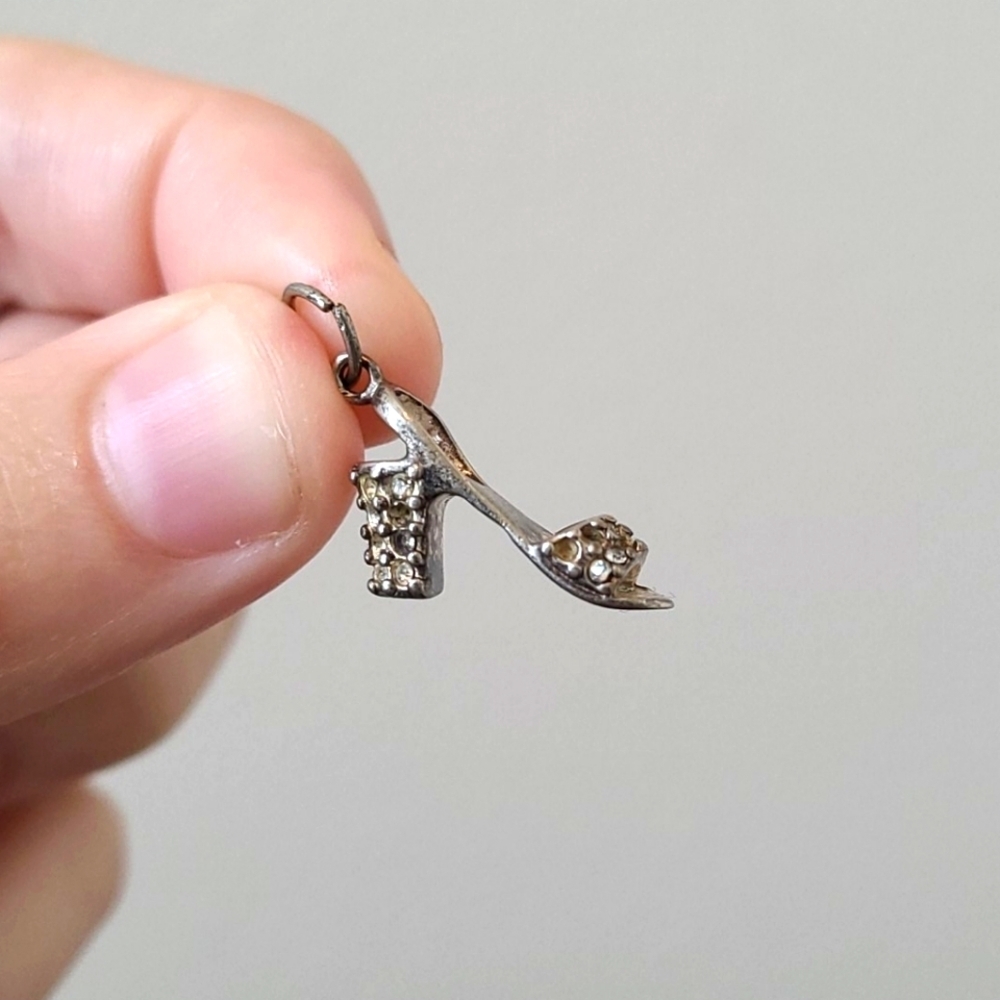 Sterling Silver Studded High Heel Pendant